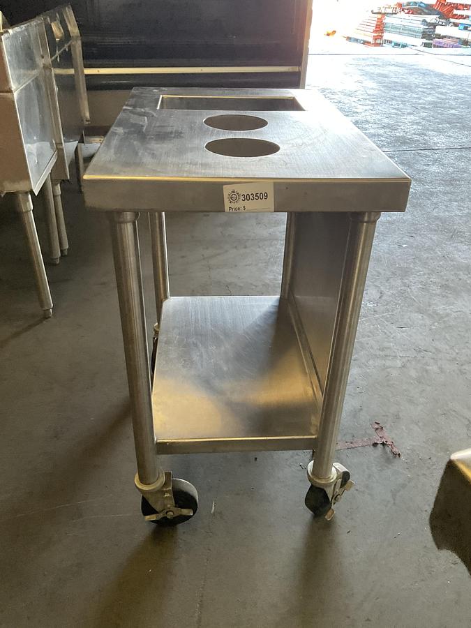 Used STAINLESS STEEL MOBILE BUFFET SILVERWARE  CONDIMENT STATION