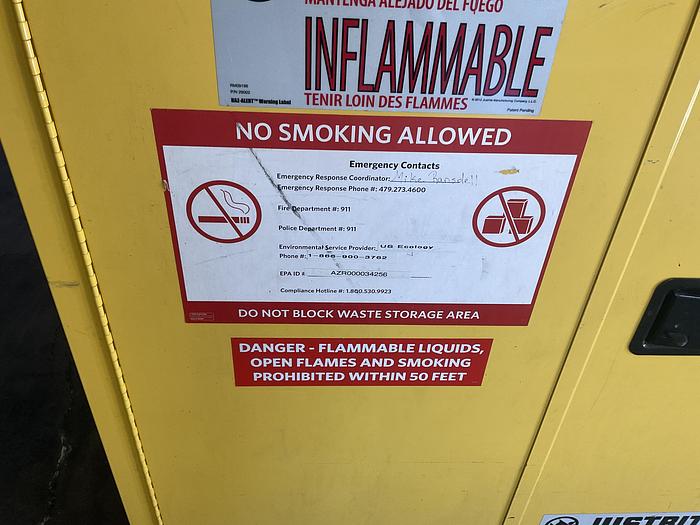 Used JUSTRITE SAFETY CABINET; RM091997