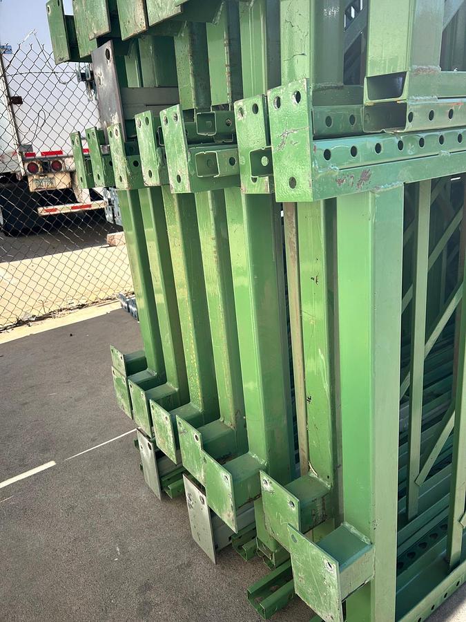 Used 26FT BY 42IN TEARDROP STYLE UPRIGHTS FOR PALLET RACKING