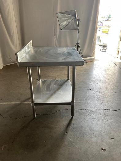 Used 3FT STANILESS STEEL TABLE WITH BACKSPLASH AND UNDERSHELF !