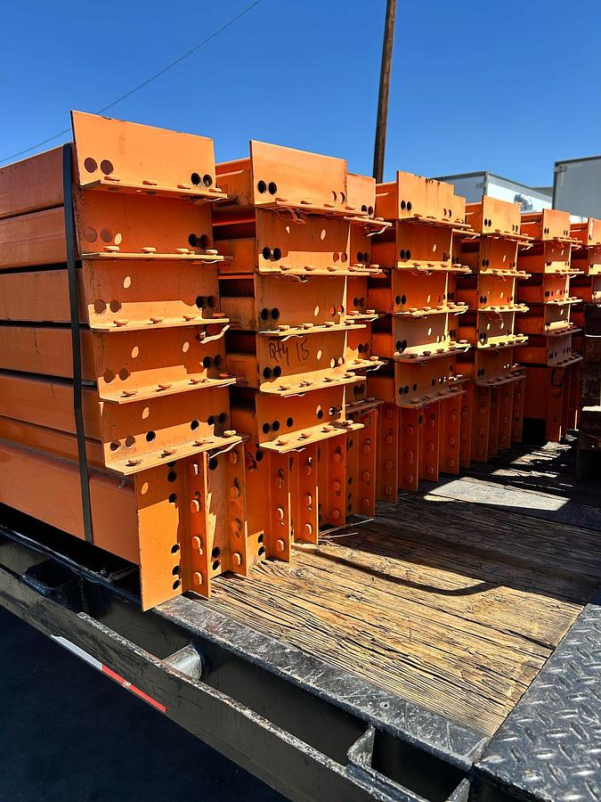 Used 12' X 5" TEARDROP PALLET RACKING BEAMS !!