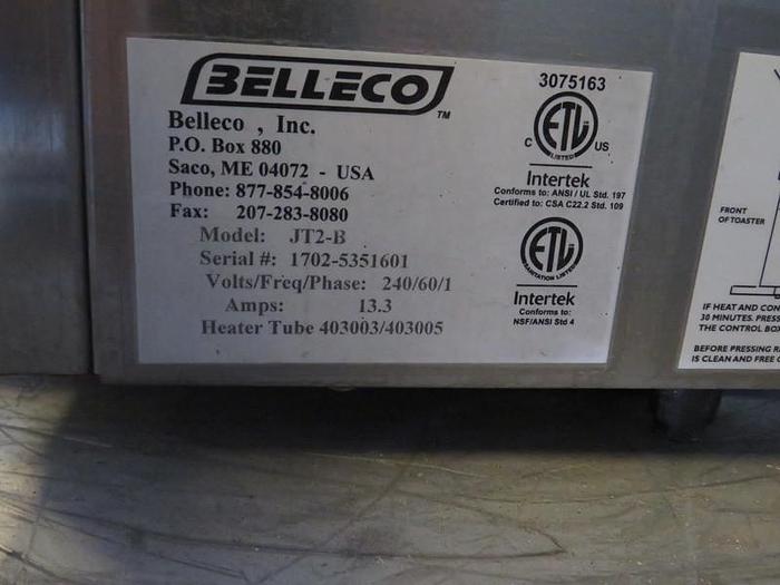Used CONVEYOR TOASTER BELLECO JT2-B !