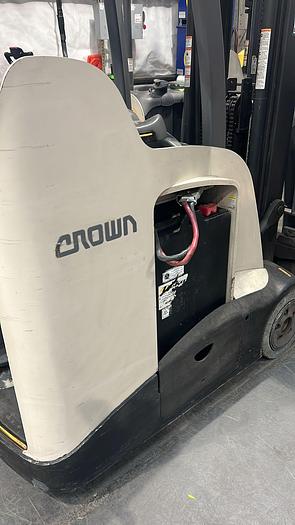 Used CROWN ACCESSES-123 STAND-UP FORKLIFT