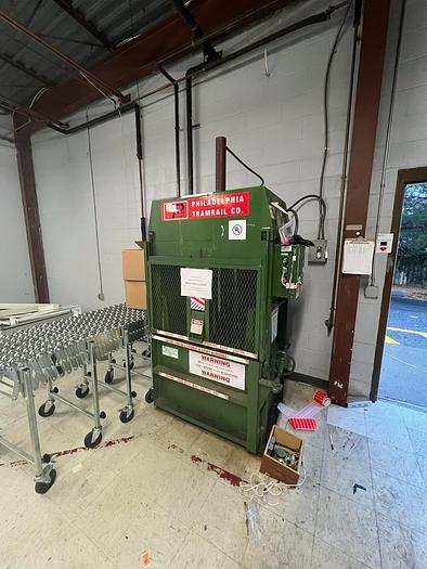 Used PHILADELPHIA TRAMRAIL CO. DOWNSTROKE VERITICAL BALER