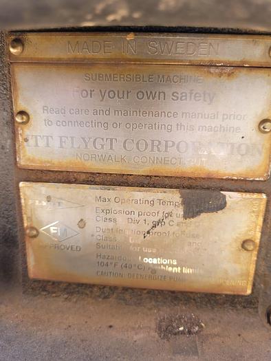 Used ITT FLYGT SUMERGIBLE PUMP.