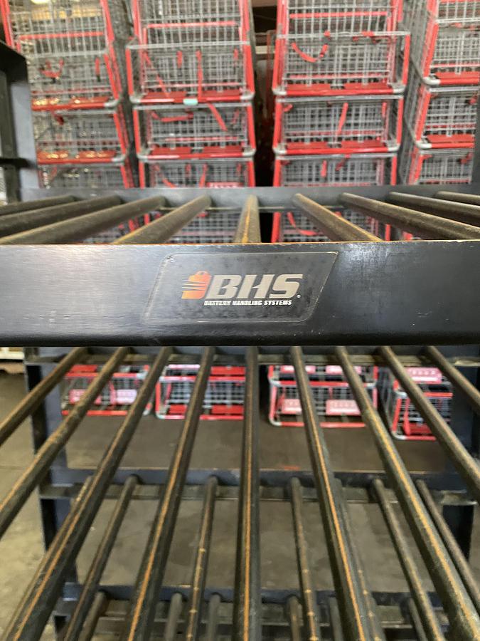 Used INDUSTRIAL BATTERY STORAGE RACK