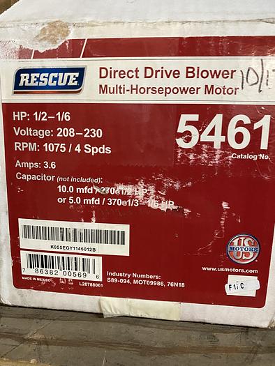 Used DIRECT DRIVE BLOWER MULTI-HORSEPOWER 1/2-1/9 HP; 1 PH; RPM: 1075/4 SPDS; K55HXEGY-1146 !