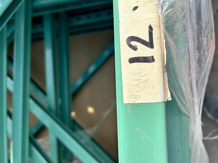 Used 7FT BY 34IN TEARDROP STYLE UPRIGHTS FOR PALLET RACKING