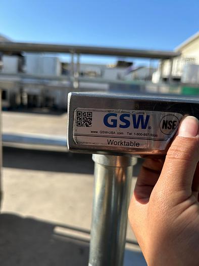 Used STAINLESS STEEL WORK TABLE./