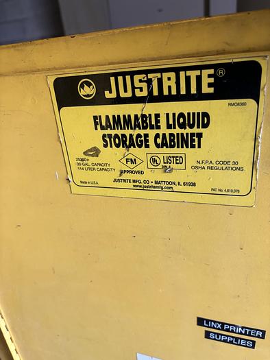 Used SAFETY CABINET 30 GAL. CAPACITY