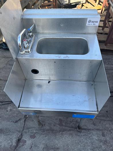 Used HAND SINK WITH SIDE SPLASH AND SHELF !