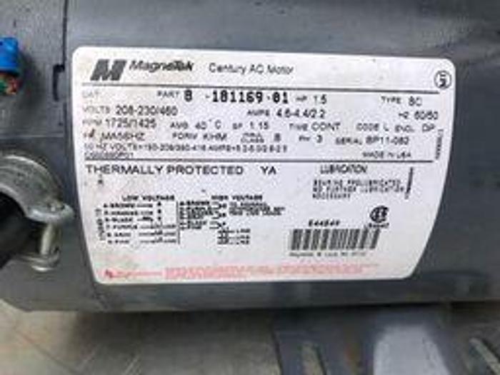 Used MAGNETEK CENTURY AC MOTOR 1.5 HP, 8-181169-01 !