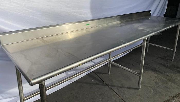 Used 10FT BY 30" STAINLESS STEEL TABLE WORK !