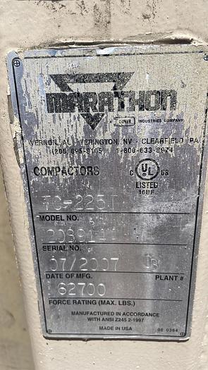 Used MARATHON TC-225T,  CYLINDER STATIONARY COMPACTOR !
