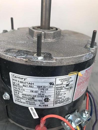 Used CENTURY ELECTRIC MOTOR 1/6 HP  F48U71A01 !