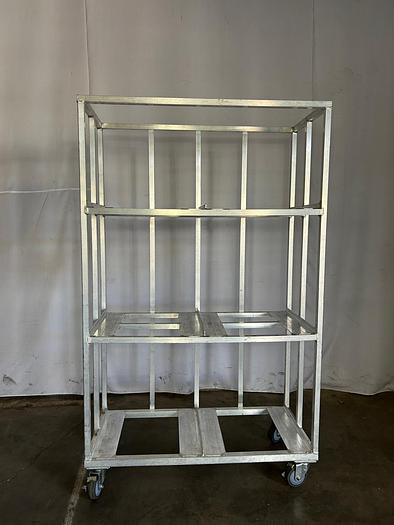 Used ROLLING ALUMINIUM STORAGE RACK/CART