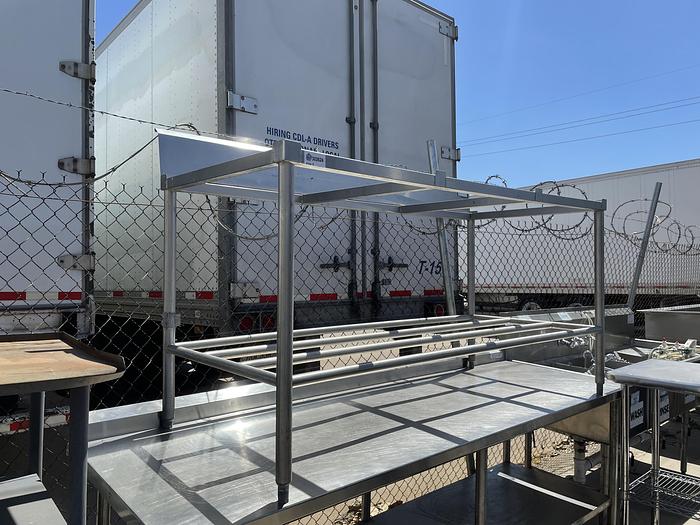 Used 72" POLY TOP STAINLESS STEEL WORK TABLE