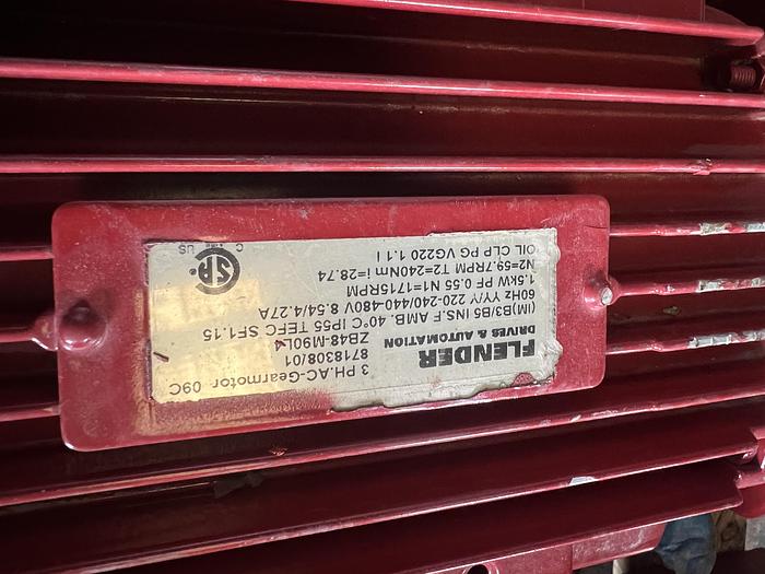 Used FLENDER AC GEAR MOTOR, 8718308/01,KW:1.5; PH:3; RPM:1715 !