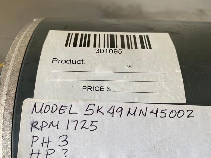 Used MARATHON ELECTRIC-5K49MN4500Z;PH: 3; RPM:1725 \