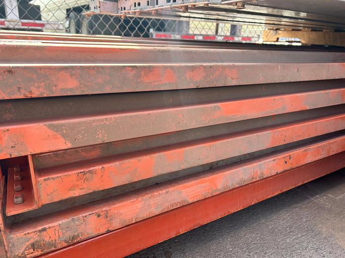 Used 16FT BY 6IN NEW STYLE BEAMS FOR PALLET RACKING