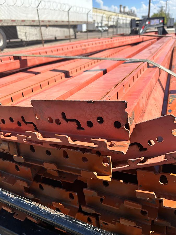 Used 12FT BY 5IN RIDG-U-RAK STYLE BEAMS