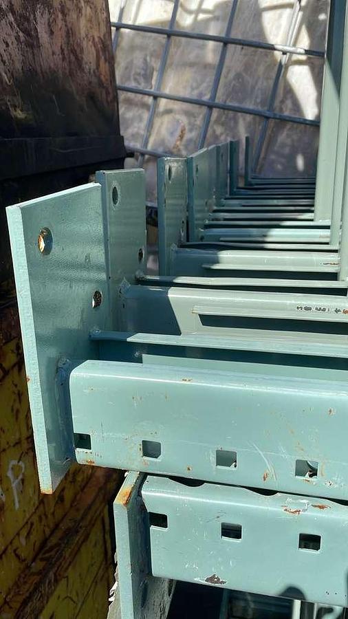Used 22FT BY 42IN TEARDROP UPRIGHTS FOR PALLET RACKING