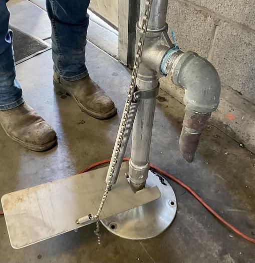 Used EMERGENCY WASH STATION EYE WASH FOUNTAIN AND DRENCH SHOWER, FLOOR MOUNT