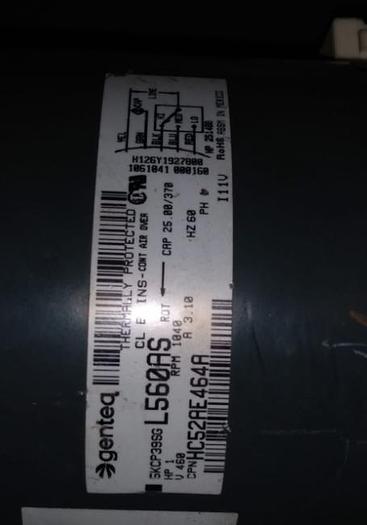 Used GENTEQ ELECTRIC MOTOR 1 HP; 1 PH; 1040 RPM; 460 V; 5KCP39SGL560AS !
