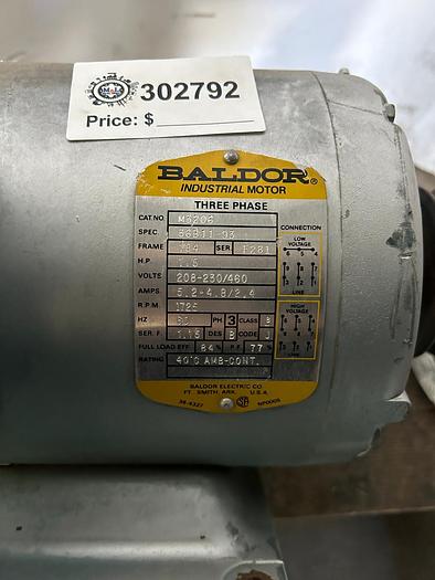 Used BALDOR MOTOR, M3206; 1.5 HP; 3 PH; 1725 RPM !