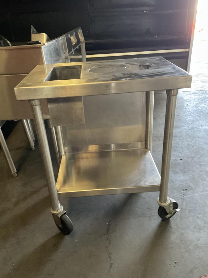 Used STAINLESS STEEL MOBILE BUFFET SILVERWARE  CONDIMENT STATION