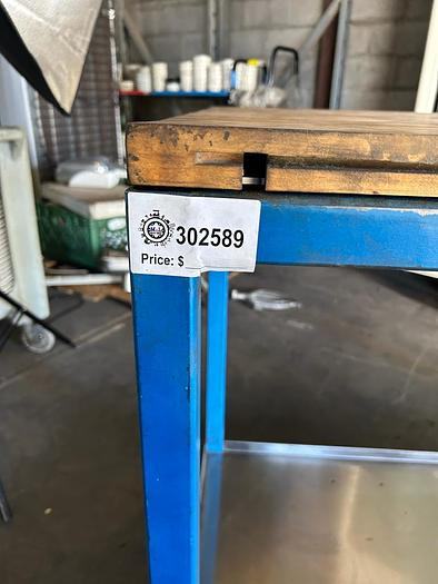 Used BUTCHER BLOCK/STEEL INDUSTRIAL WORK ASSAMBLY TABLEBENCH ./