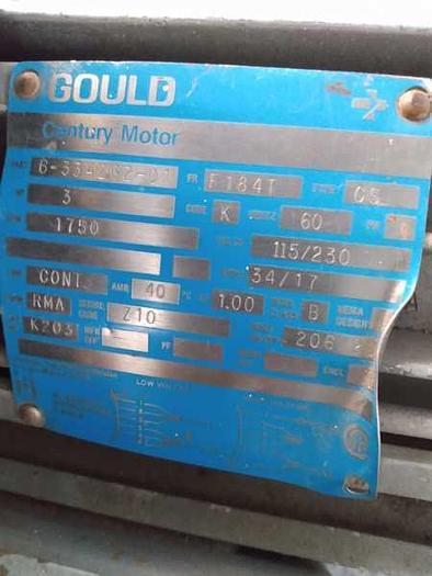 Used ELECTRIC MOTOR 3 HP CENTURY  6-334262-01 !