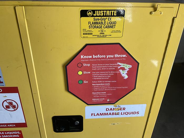 Used JUSTRITE SAFETY CABINET; RM091997