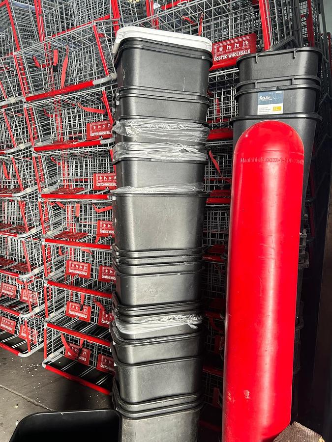 Used PLATIC  TRASH CAN