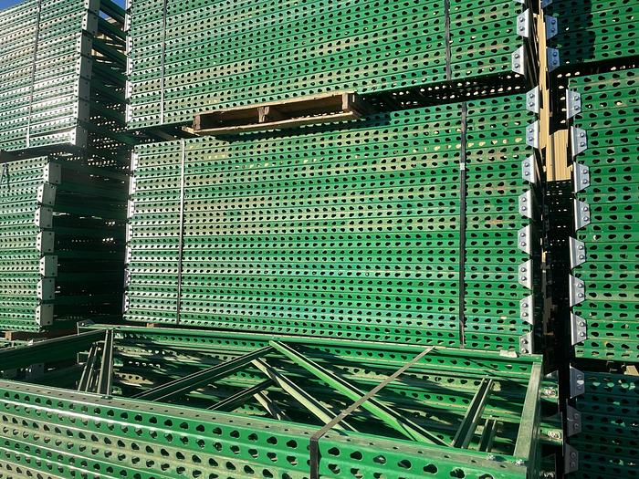 Used 8FT BY 42IN TEARDROP STYLE UPRIGHTS FOR PALLET RACKING