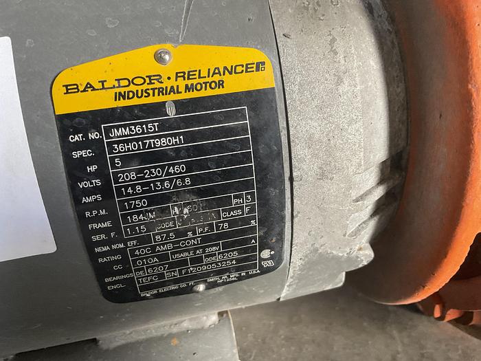 Used BALDOR INDUSTRIAL WATER PUMP, JMM3515T, 5 HP: 3 PH: 1750 RPM !
