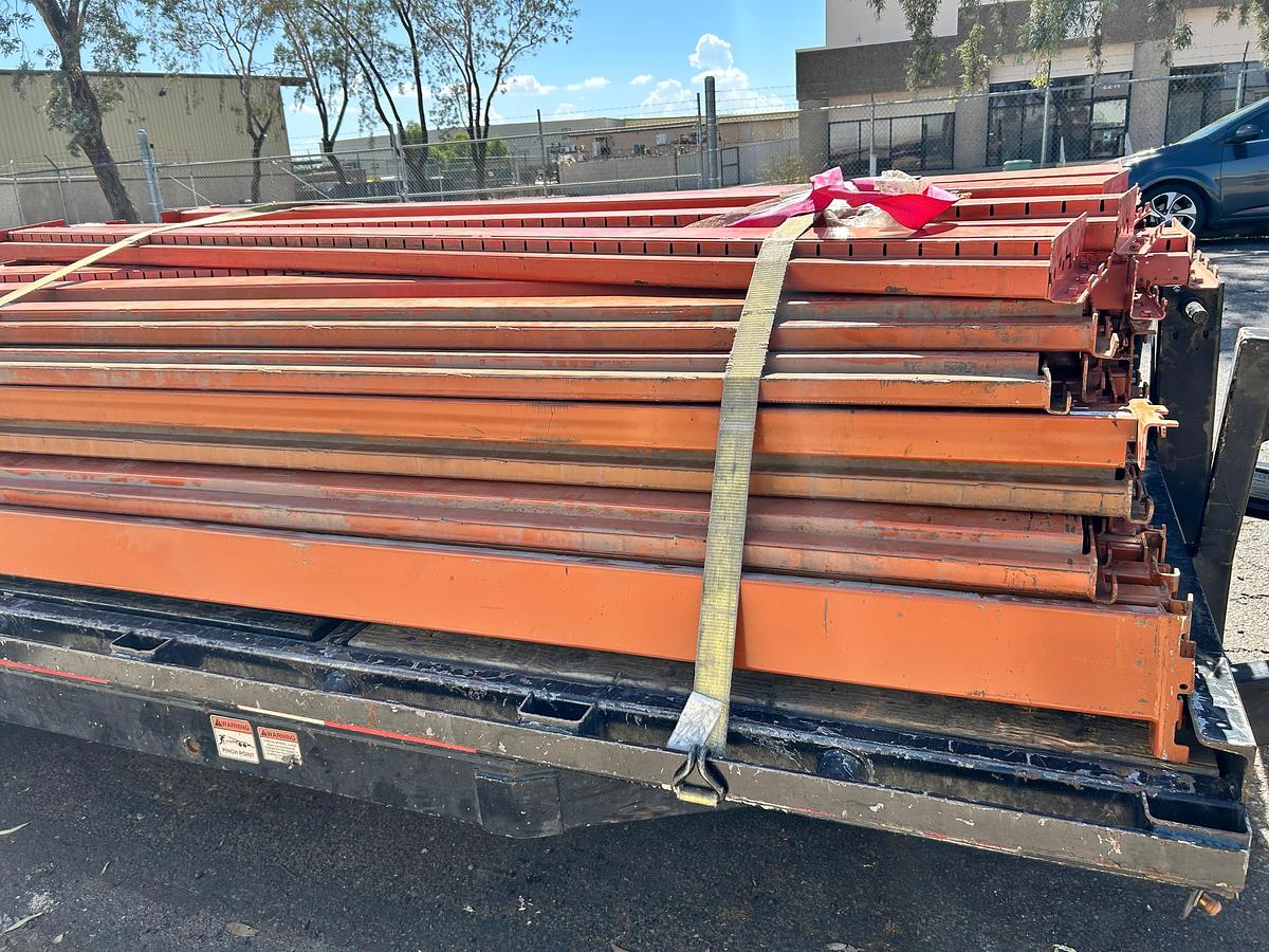 Used 12FT BY 5IN RIDG-U-RAK STYLE BEAMS