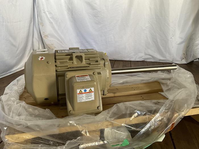 Used 20" LONG-SHAFT GE AC MOTOR; 7.5 HP; 3 PH; 3630 RPM; 5KS213CAA139