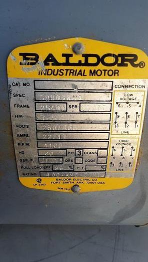 Used ELECTRIC MOTOR 7.5 HP BALDOR 39B03W29.