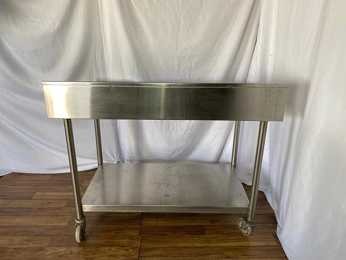 Used 4FT STAINLESS STEEL ROLLING PREP TABLE !