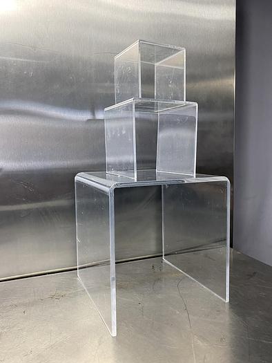 Used CLEAR DISPLAY STANDS /DESSERT PEDESTAL RISER CENTERPIECES