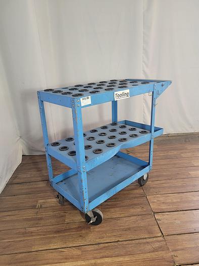 Used TOOL STORAGE CART WITH 48 SLOTS WITH CASTERS !