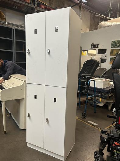 Used 4  DOOR LOCKER WOODEN WARDROBE CABINET !