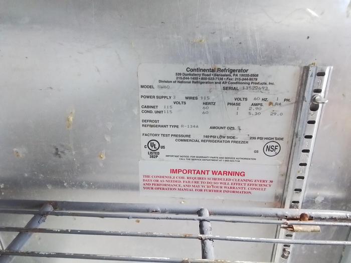 Used UNDERCOUNTER REFRIGERATOR WITH 2 SOLID DOORS !