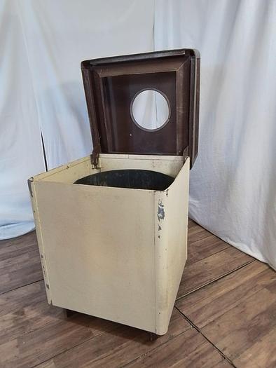 Used PANELED TRASH CAN WITH TOP DOMED TOP
