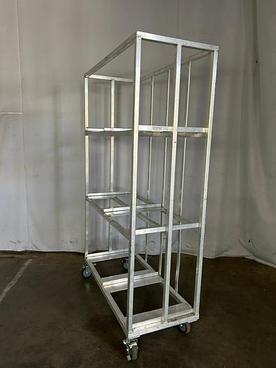 Used ROLLING ALUMINIUM STORAGE RACK/CART