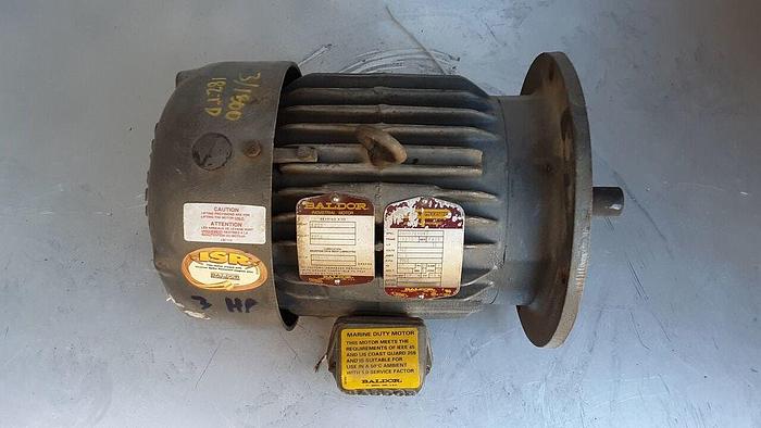 Used BALDOR ELECTRIC MOTOR 3 HP, 06H072X047 !