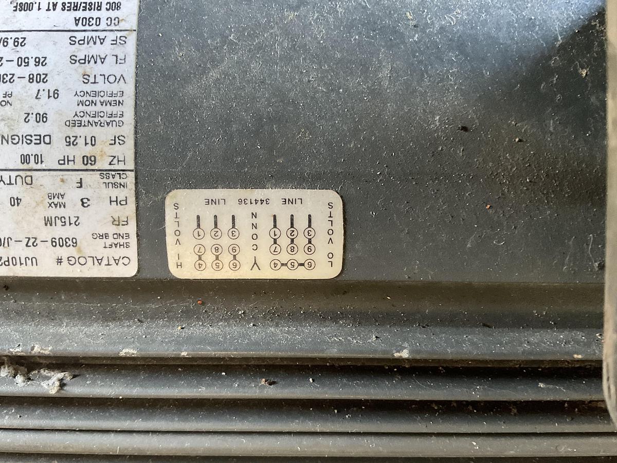 Used US MOTORS / NIDEC ELECTRIC MOTOR WITH BERKELEY PUMP – 10 HP, 3 PHASE, 208–230/460V, TEFC