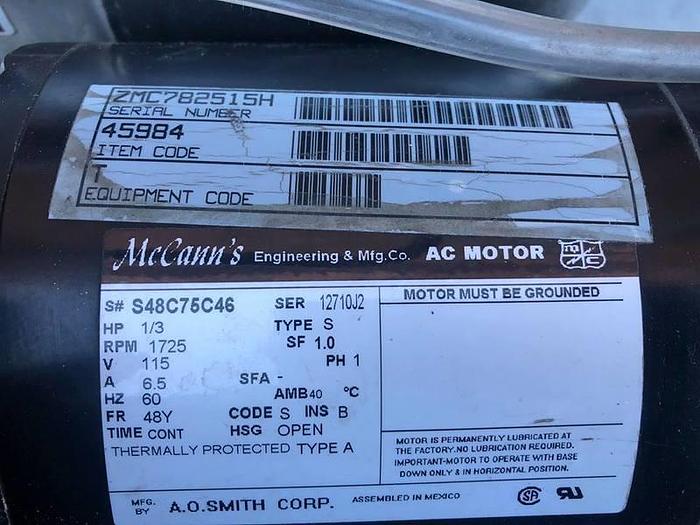 Used CARBONATOR BOOSTER SODA MACHINE, A.O SMIT 1/3 HP; 1 PH; 1725 RPMS; 12710J2 !