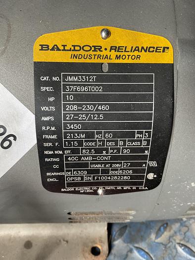 Used BALDOR WATER PUMP, JMM3312T, 10HP, 3PH, 3450 RPM !